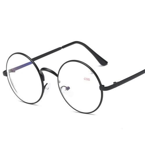 Imagen 2 del producto Gafas redondas de Metal con montura dorada para miopía, gafas graduadas para hombres y mujeres con grado, antiluz azul, gafas graduadas de visión corta-1,0-1,5 a-4,0