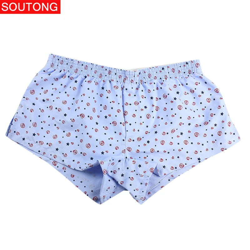 Soutong Men Underwear Boxer Shorts Trunks Slacks Cotton Cueca Boxer Shorts Printed Men Shorts Home Underpants JJK