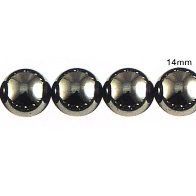 Miasol Non-Magnetic Hematite Round Spacer Loose Beads 14 mm For Diy Jewelry Making Bracelet Beads