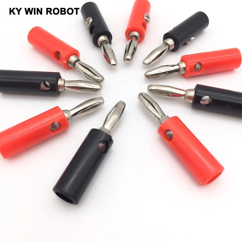 10pcs Audio Speaker Wire Banana Plug Connectors 4mm Adapter Real Cable Entry