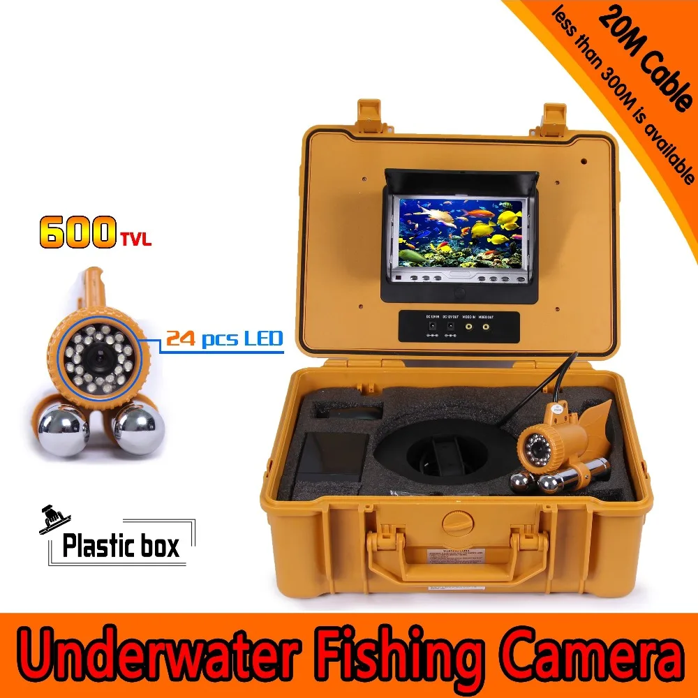 

Underwater Fishing Camera Kit with 100Meters Depth Dual Lead Bar & 7Inch Color TFT LCD Monitor & Yellow Hard Plastics Case