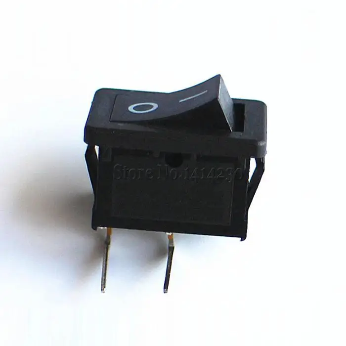 10Pcs Black Push Button Switch 6A/250V 10A/125V KCD1 2Pin Left Curved Needle Snap-in On/Off Rocker Switch 21MM*15MM BLACK