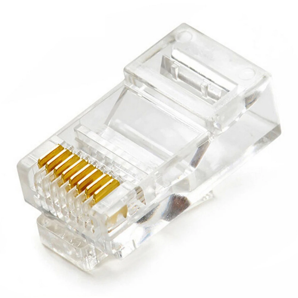 

1000pcs/lot Gold Plating RJ45 LAN Adapter RJ 45 Network Plug Cat5 Cat5e Cat6 Connector Modular Plug