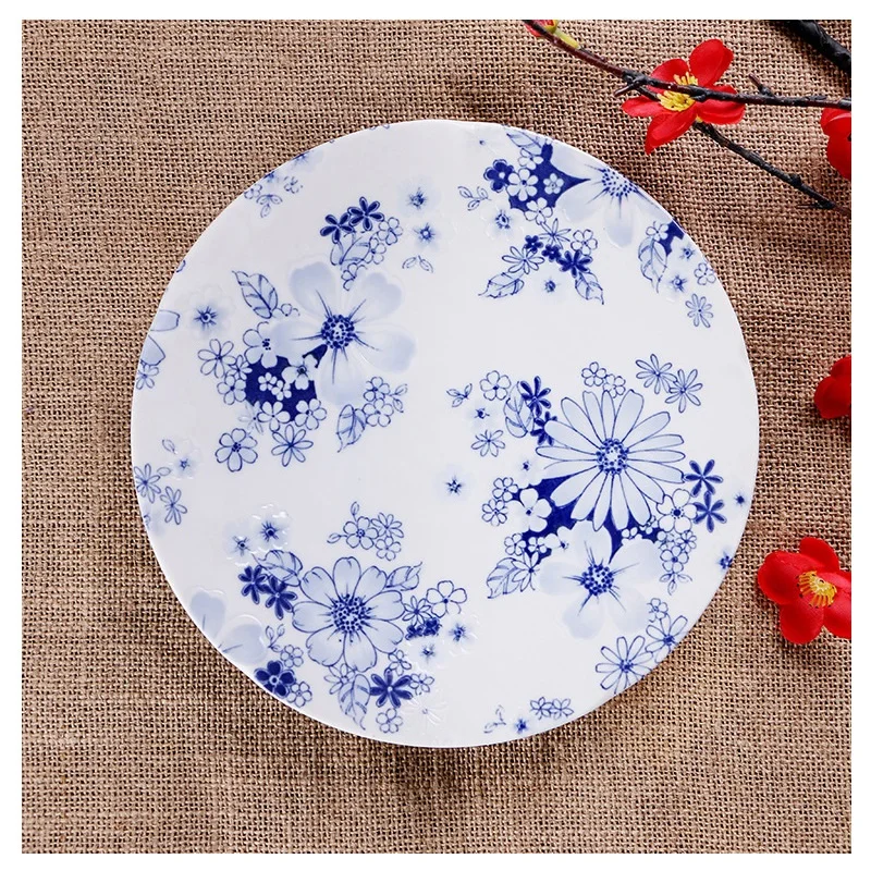 Japanese blue-dyed stir-fried dish deep soup dish dessert dish Japanese imported ceramics dish restaurant cooking utensils