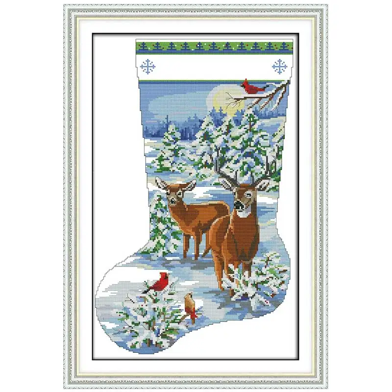 Christmas stocking Patterns Counted Cross Stitch 11CT 14CT Cross Stitch Set Wholesale Cross-stitch Kit C592-C593-C594-C595