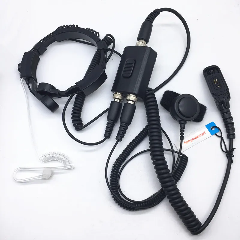 High sensitive throal control headphone Dual PTT for Motorola XIR P8268 P8260 P8200 XPR6550 XPR6300 DP3400 etc wakie talkie