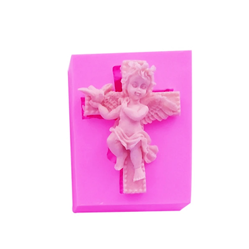 Cross & Angel Peace Dove Silicone Mold Cake Decoration Fondant Cake 3D Mold Food Grade Birds silica gel mould F0752