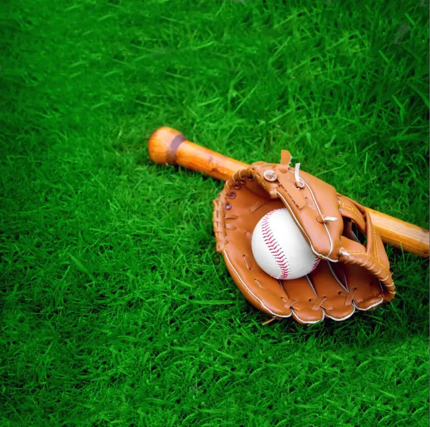 10x10ft Green Grass Lawn Baseball Bat Glove Reusable Seamless Washable Wrinkle Free Photo Background Backdrop Polyester Fabric