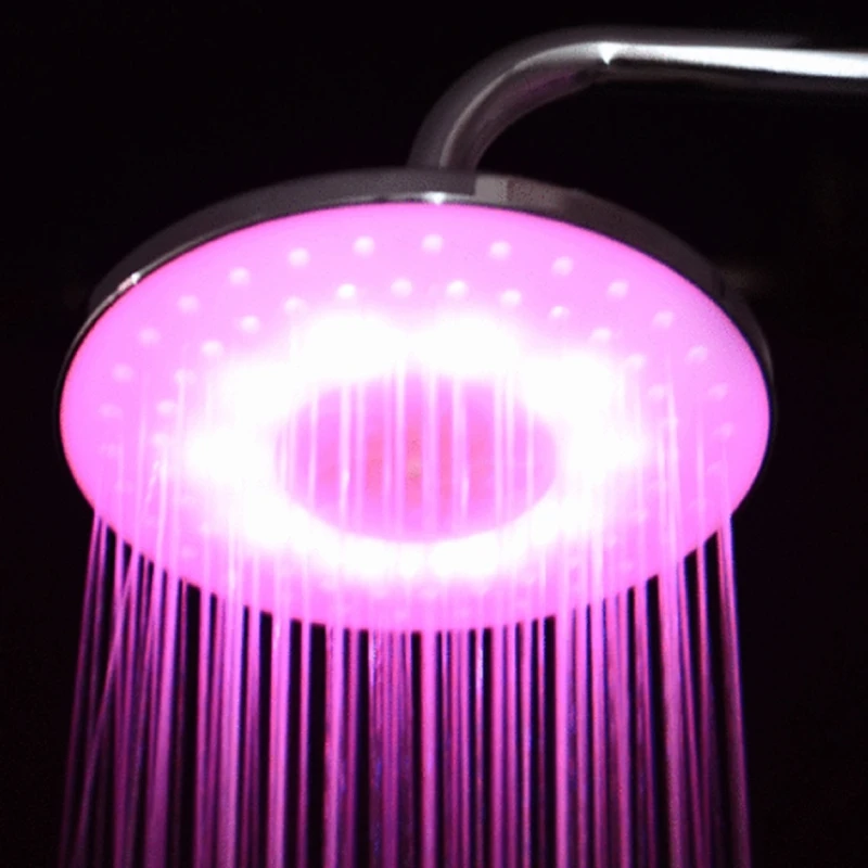 Cabezal de ducha redondo de acero inoxidable, luz LED RGB de 8 pulgadas, para Baño