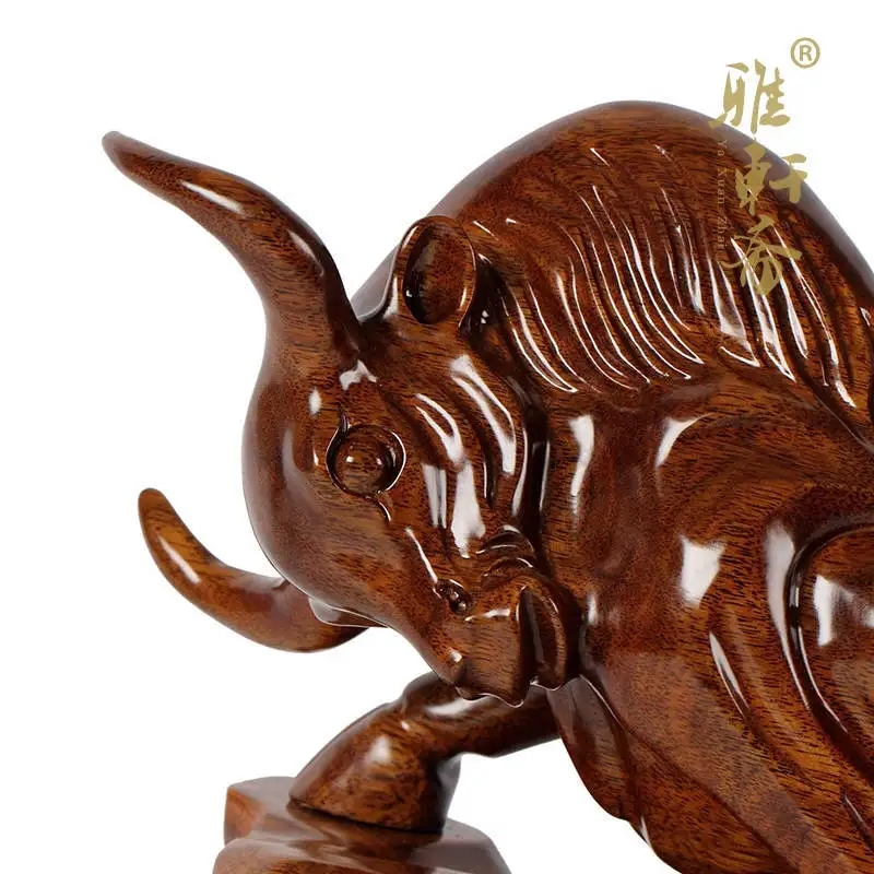 Pioneer rosewood woodcarving cattle ornaments twelve zodiac birthday gift Home Furnishing Feng Shui lucky business gifts decorat