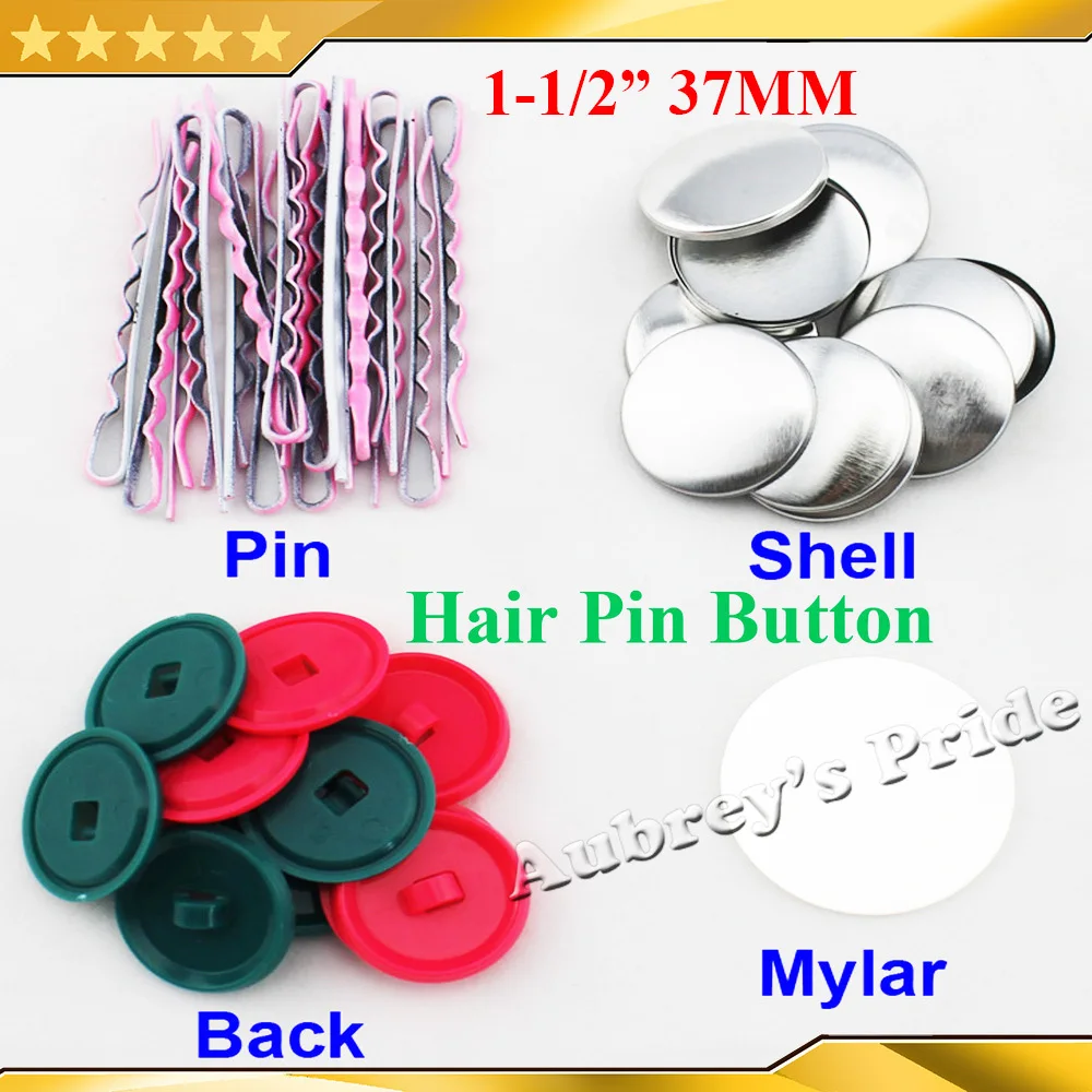 25 32 37mm 100 Sets Hair Pin Button Supplies Materials for NEW Professional Badge Button Maker