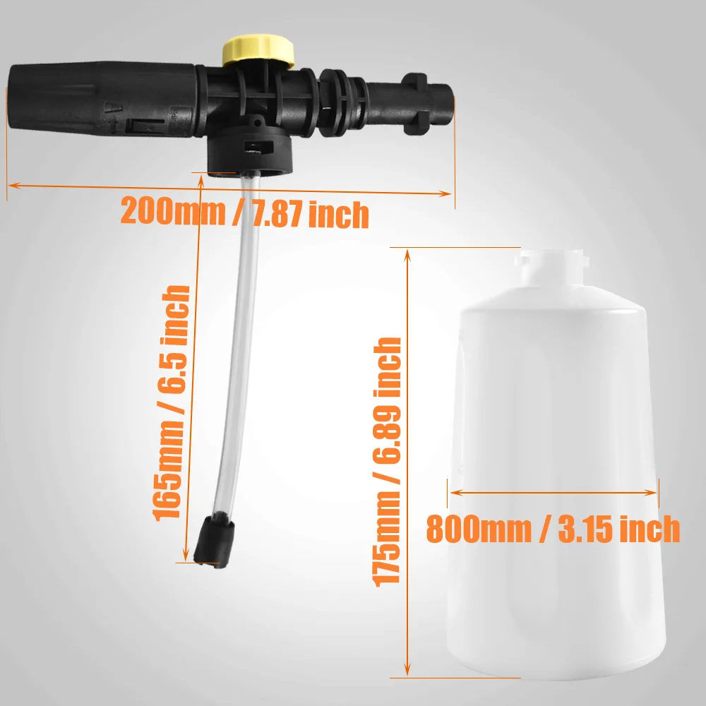 Snow Foam Lance For Karcher K2 - K7 High Pressure Foam Gun Cannon All Plastic Portable Foamer Nozzle Car Washer Soap Sprayer