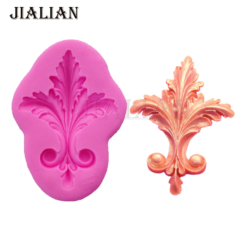 3D peacock feather lace pattern Silicone Fondant Paste Mold DIY Cake Decorating tools Clay Resin sugar Candy Sculpey T0811