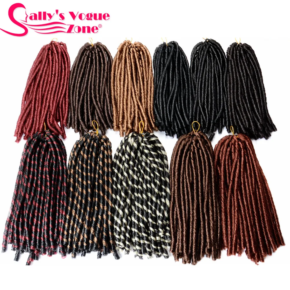 Sallyhair Synthetic Faux Locs 14inch 70g/pack Crochet Braiding Hair Extensions Afro Hairstyles Soft Dreadlock Crochet Braids