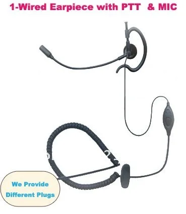 

Good Quality 1-Wire Earpiece w/Combined PTT & MIC for Two-way Radios