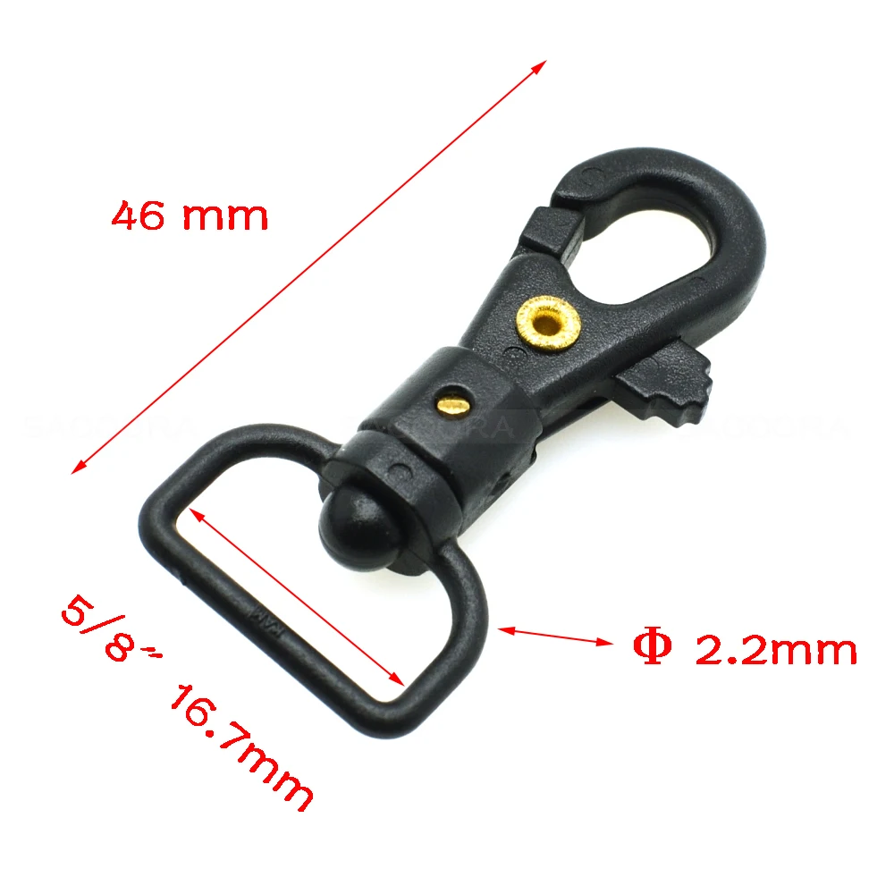 10pcs Plastic lobster clasp Swivel Snap Hooks for Bag Belts Straps Keychain Clasp Backpack Accessories Black