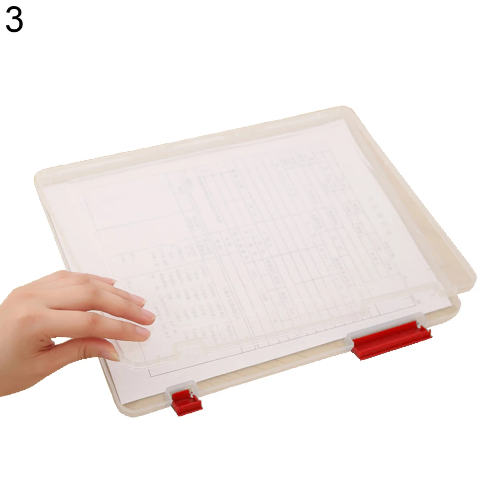 Transparent Storage Box Clear Plastic Document Paper Filling Case A4 File Box