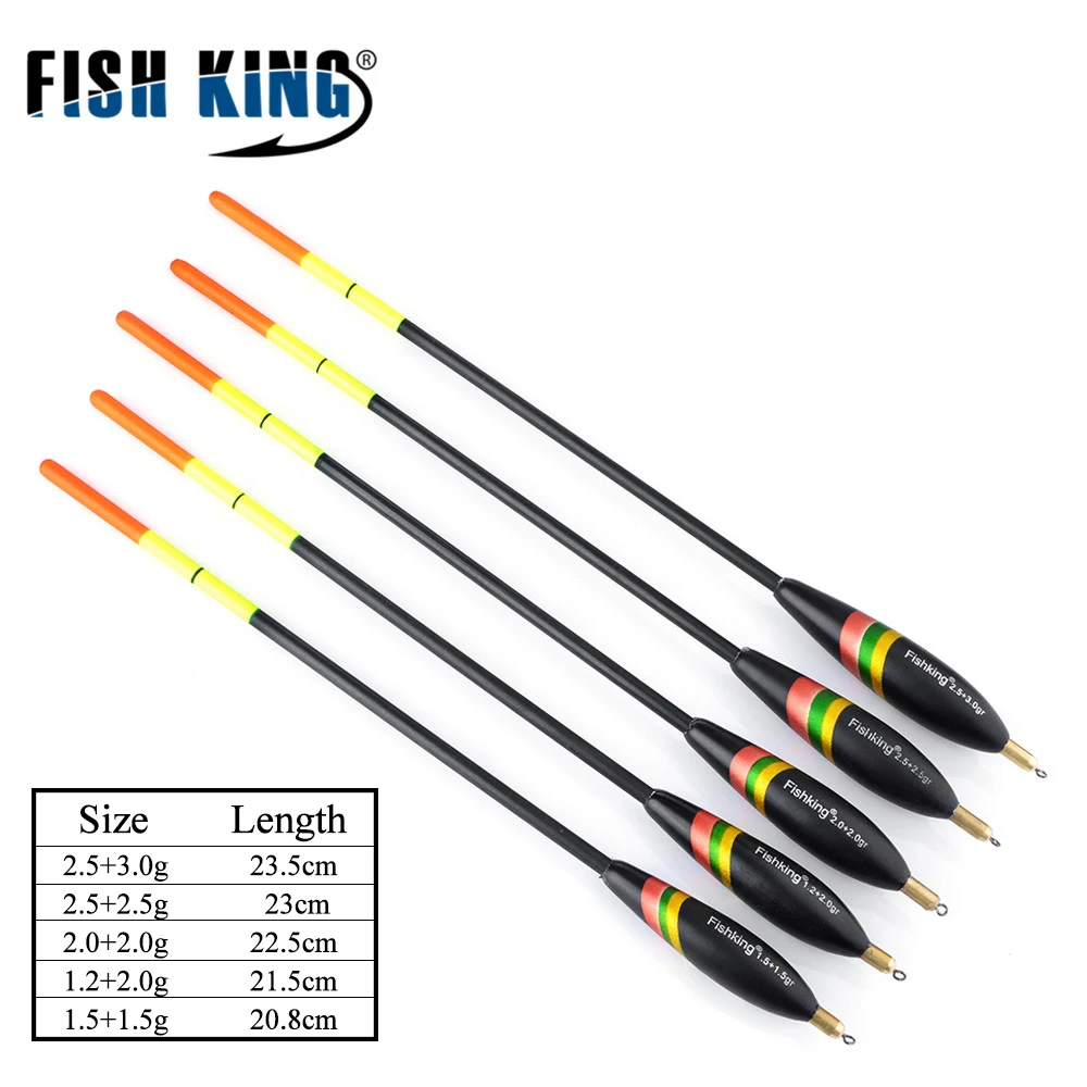 FISH KING 5pcs/lot Mixed Size Balsa Bobber Cork Barguzinsky Fir Float Vertical Pesca For Carp Fishing Float Fishing Tackle