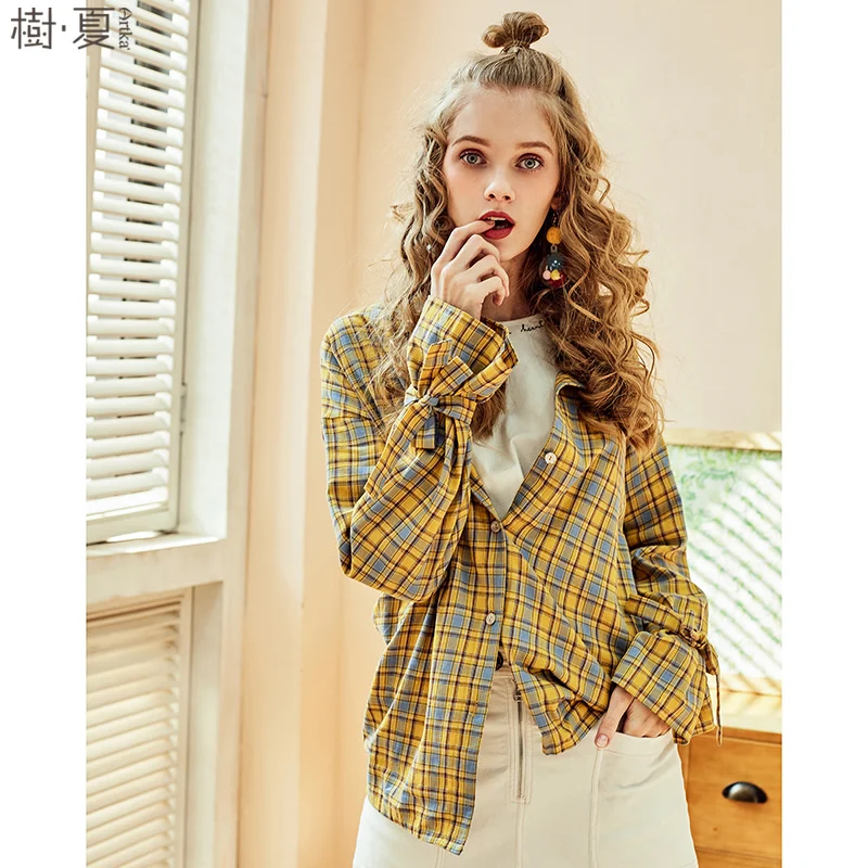 Artka 2018 Mùa Hè Nữ Mới Nguyên Chất Cotton Full Nơ Tay Loe Áo Sơ Mi Preppy BF Phong Cách Rời Kẻ Sọc Áo Áo Khoác Mỏng SA10380C