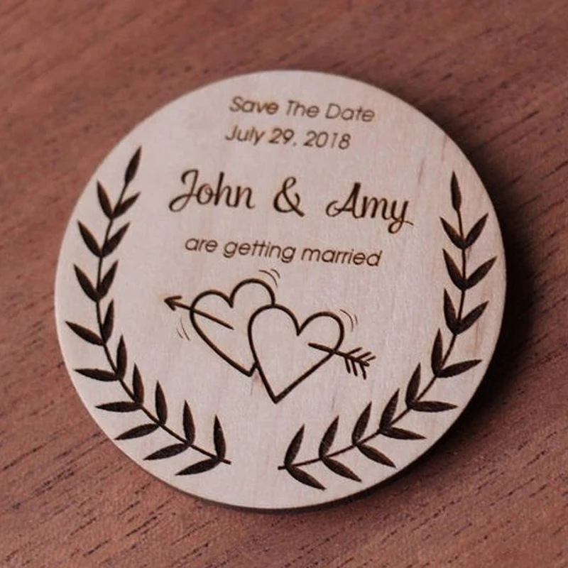 Arrow Heart Save the Date Personalised save the date personalised wedding invitation wooden Wedding Laser Engraved wood supplier