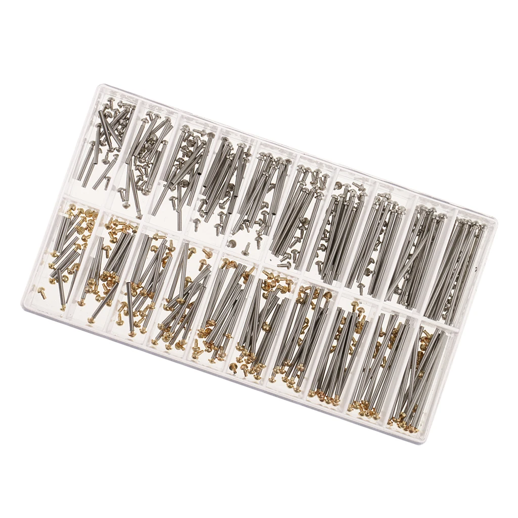 1 kutu İzle onarım alet takımı kitleri saat kayışı vida çeşitleri tüp sürtünme Pin tokalar sapanlar bilezik perçin uçları 10mm-28mm