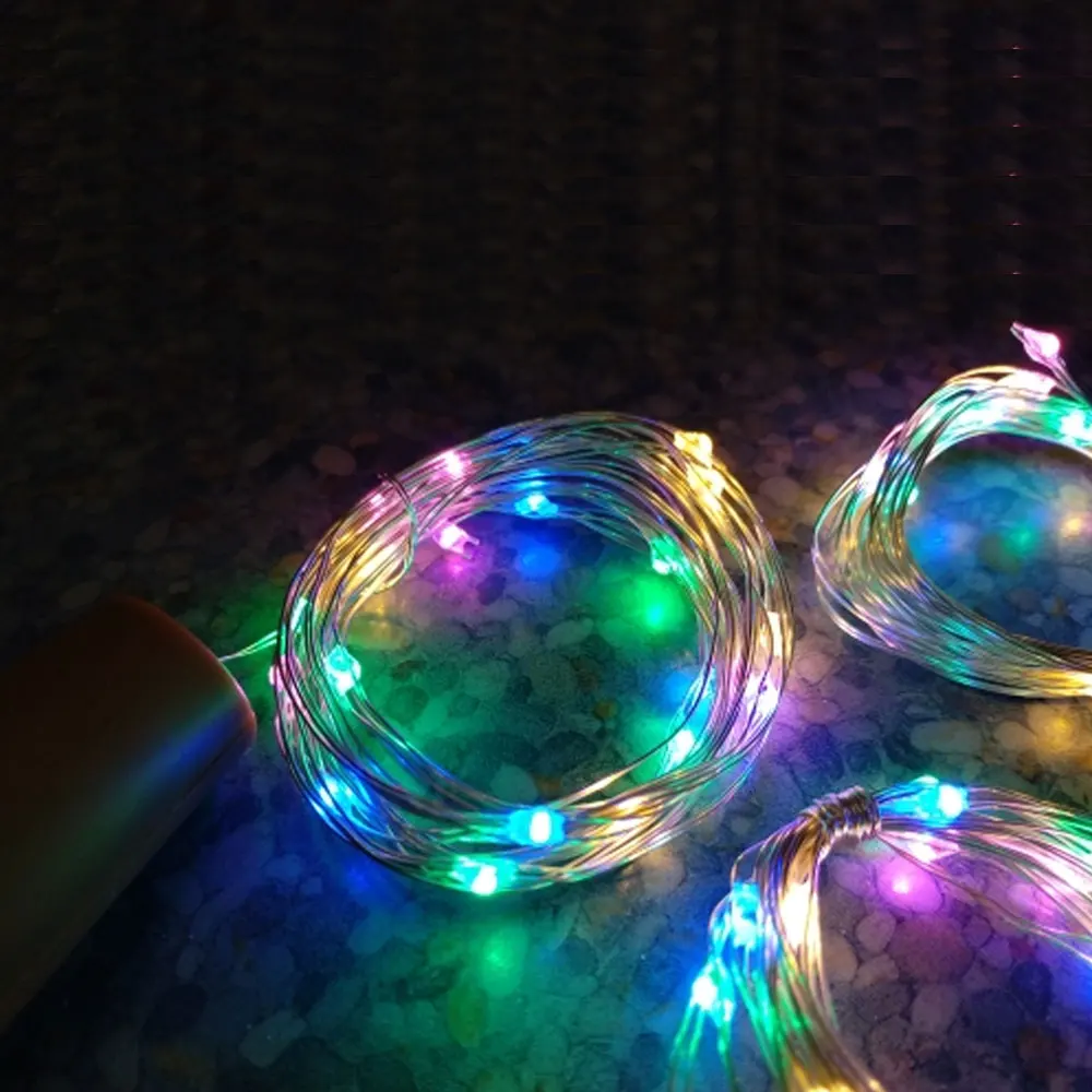 1M 10LED Solar Power Wine Bottle Decor Cork Shape LED Copper Wire String Light Garland Wire Fairy String Lights For Party Home