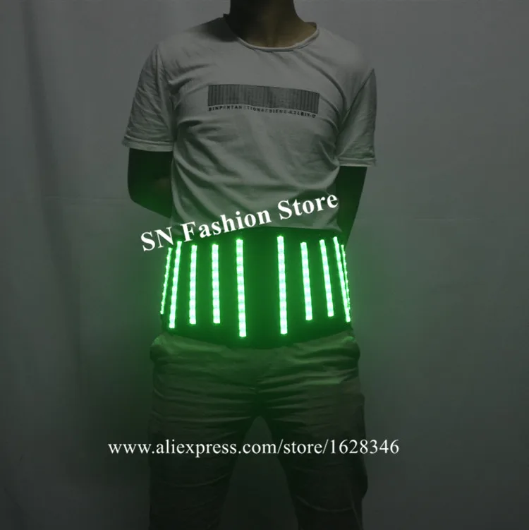 P17 Disco dance led belts colorful light robot men wears belts RGB luminous stage glowing costume dj show clothe party outfits