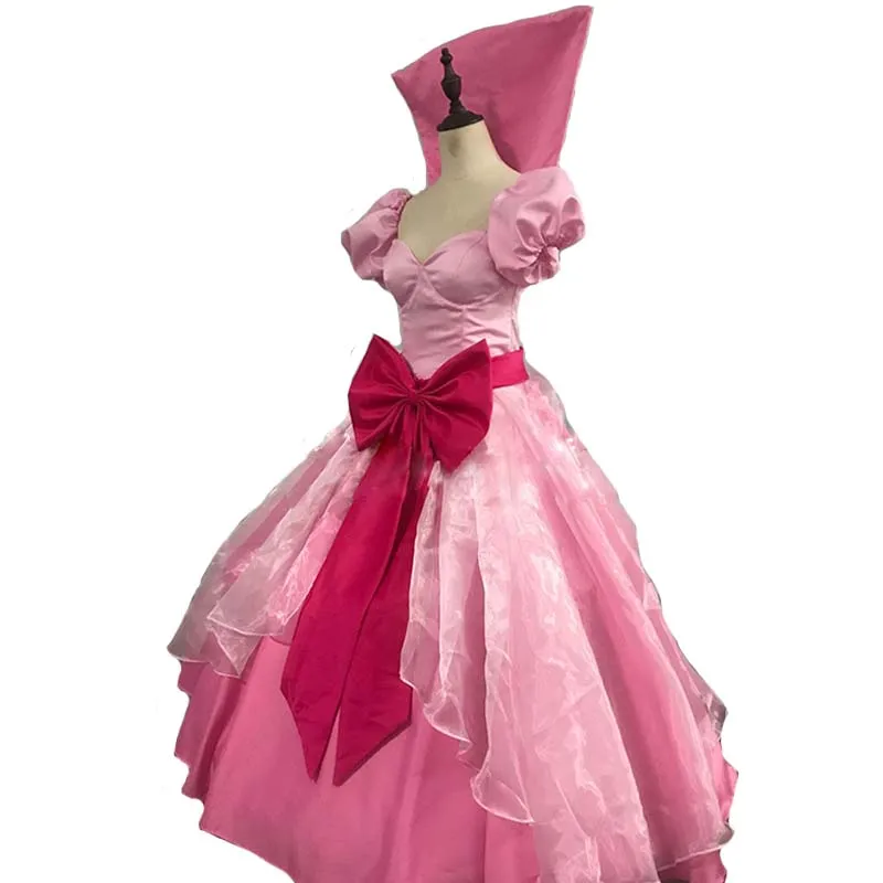 Cartoon Frog Princess Charlotte Costume Cosplay donne adulte abito rosa Halloween Christmas Party Dress