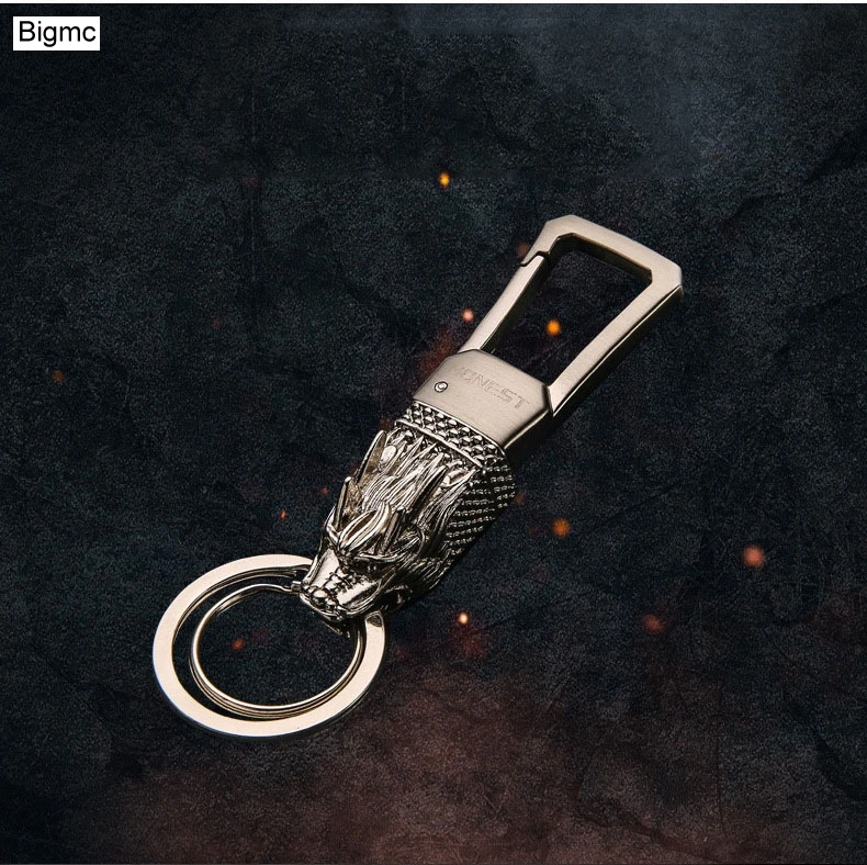 New Charm Alloy Dragon Men Keychain Bag Pendant Totem Boutique Car Key Chain Key Ring For Business Gift Holder Jewelry K1576