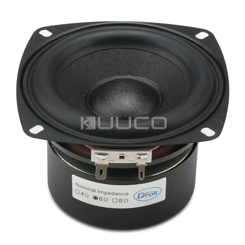 DIY Loudspeaker Hi-Fi Audio Speaker 40W Antimagnetic Stereo Woofer Speaker 4-inch 6 ohms Subwoofer Speaker Bass Speaker