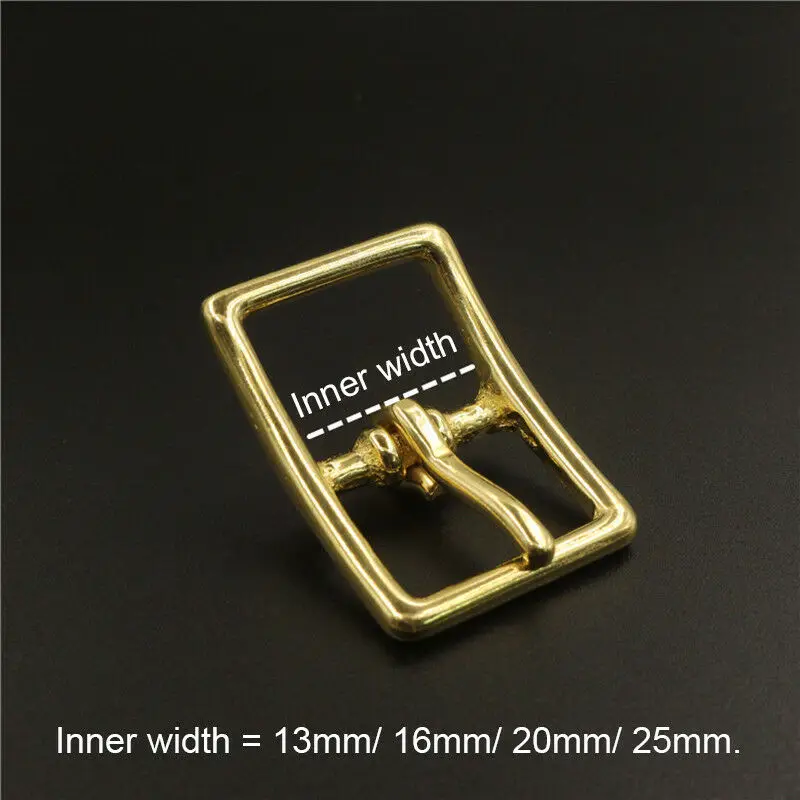 1 x Solid Brass Belt Buckle Middle Center Bar Single Pin Buckle for Leather Craft Bag Strap Horse Halter Harness Adjustment