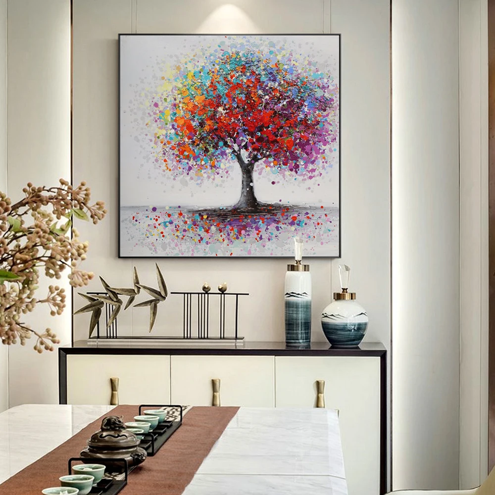 

Abstract Trees Landscape Oil Paintings Print On Canvas Colorful Pop Art Canvas Prints Wall Picture for Living Room Cuadros Decor