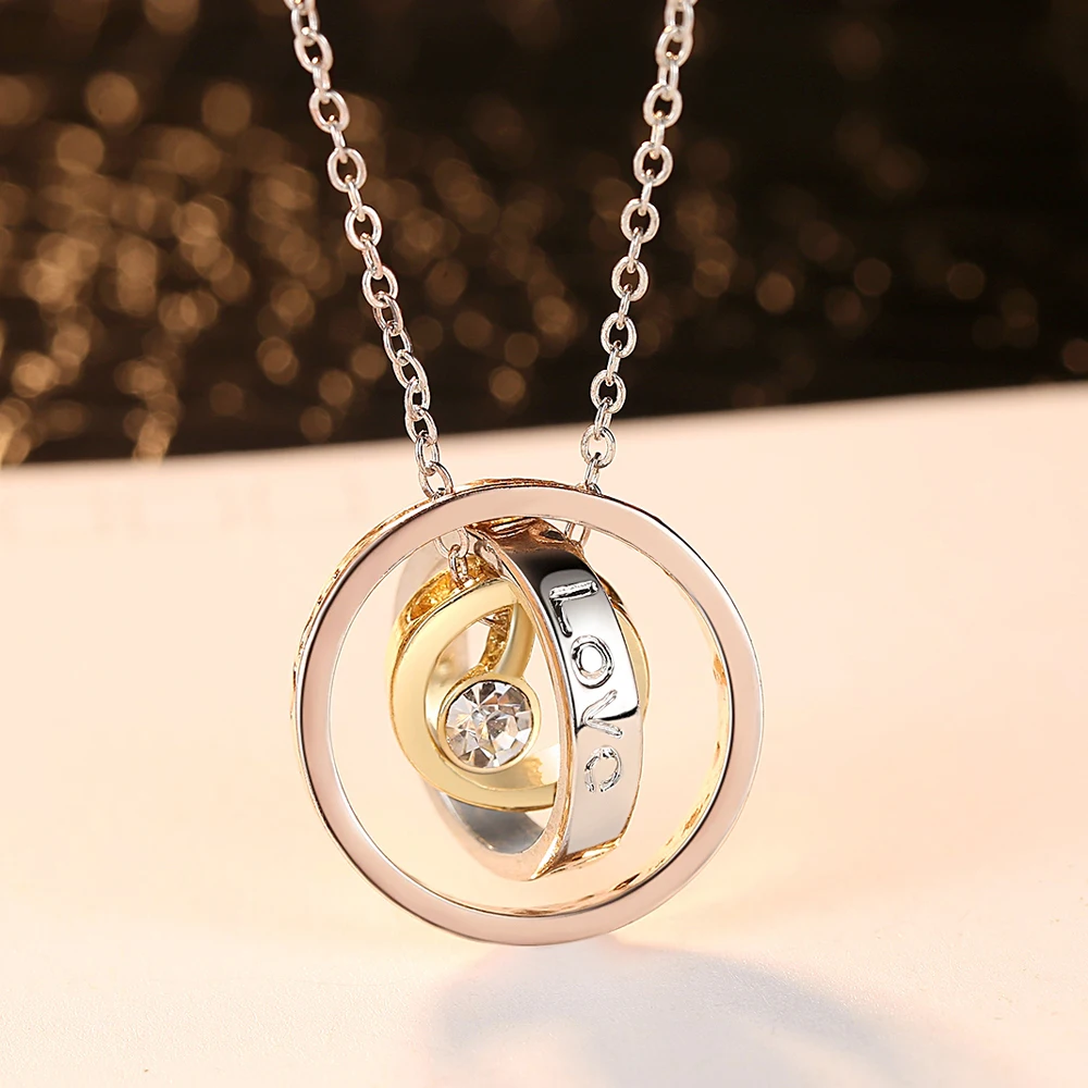 

CiNily Created Zircon Yellow Gold/RoseGold/Silver Plated for Women Jewelry Pendant Necklace 18 1/4"-20 1/4" NL140