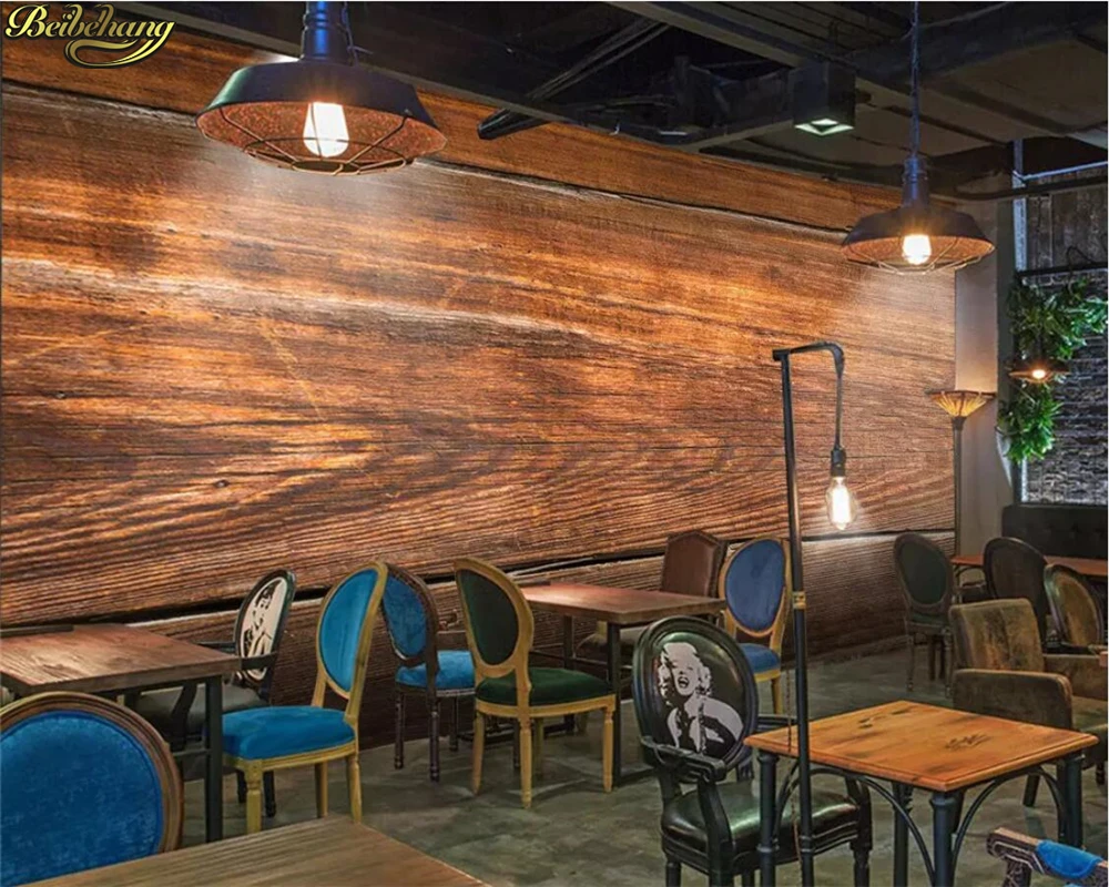 

beibehang Custom photo wallpaper mural old wood grain wood wallpaper bar cafe background wall papers home decor papel de parede