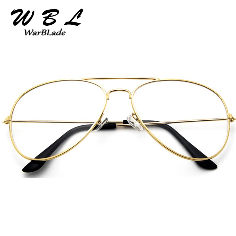 WarBLade New Classic Pilot Glasses Transparent Clear Glasses women Alloy Frame Optics Aviation Eyeglasses Men Lens 2018 Hot