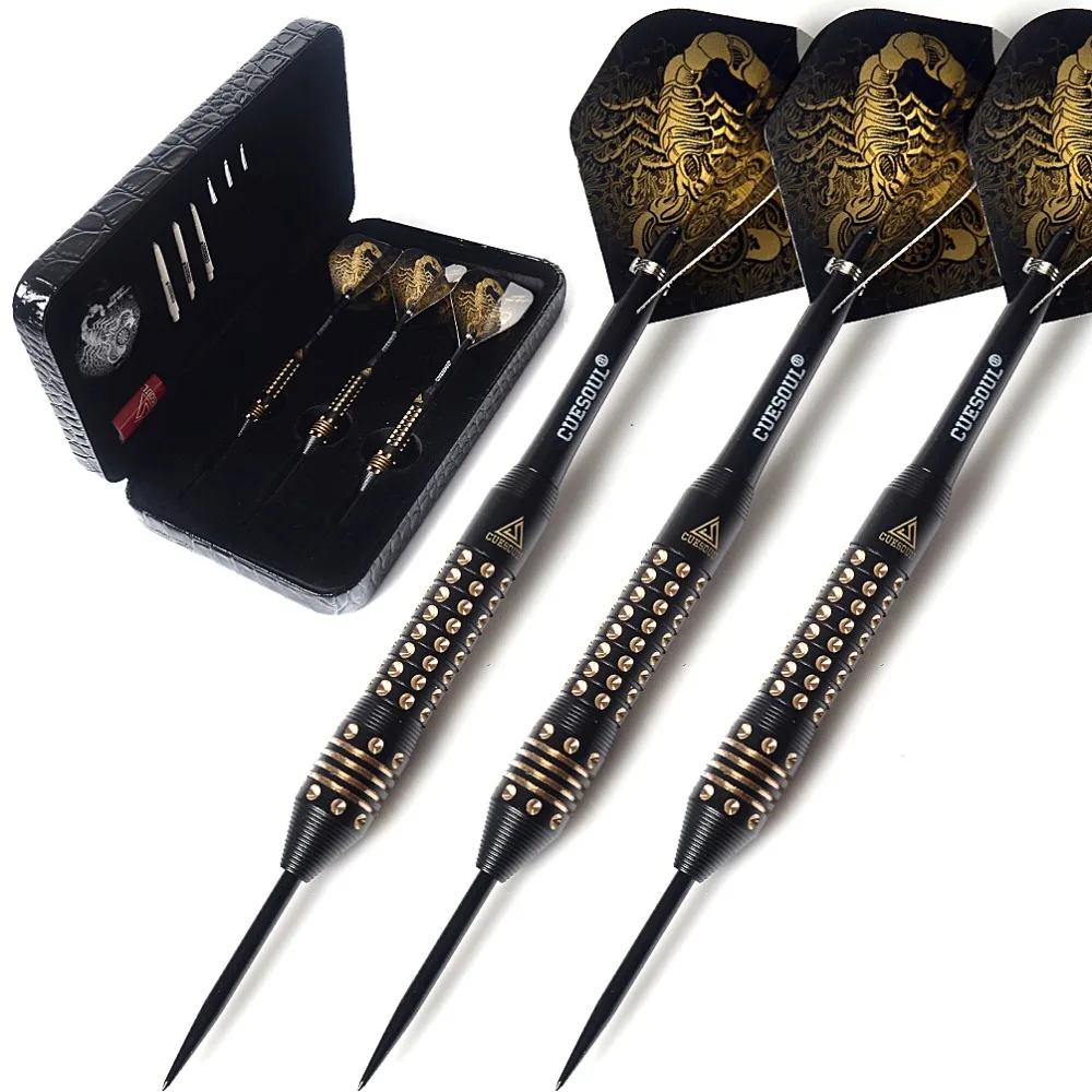 CUESOUL Black Scorpion Deluxe Steel Tip Darts Set - 20g