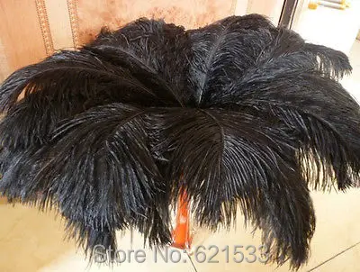 Wholesale!200pcs/lot natural black ostrich feathers 12-14inch / 30-35cm Black Feathers,