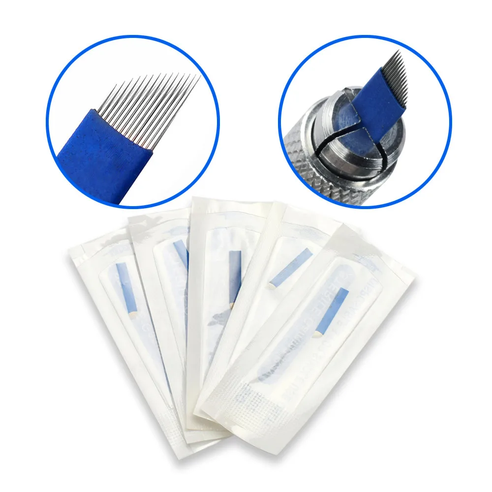 Beginner Microblading Starter Kits Permanent Makeup Eyebrow Tattoo Practice Microblading Pen Box With 14 Needles Blade Set