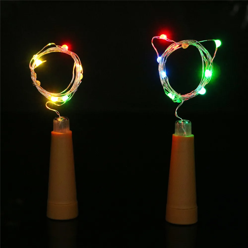 

10/20 LED String Lights Garland Copper Wire Cork Fairy Decoration Wine Bottle Lamp For Valentine Wedding Party Club Bar