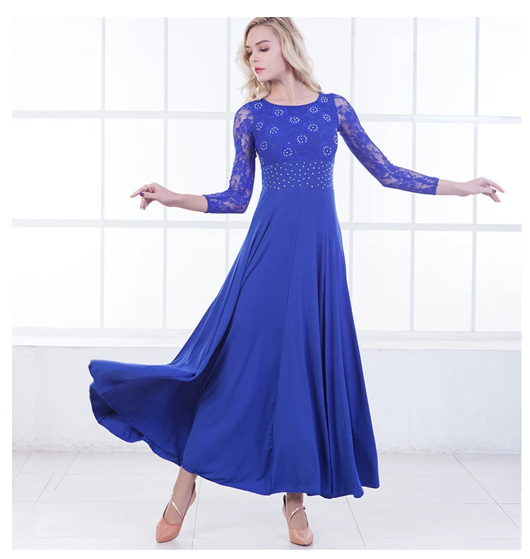 Modern Dance Dress Long Sleeve Ballroom Dance Costume National Standard Dance Dress Waltz Dress Performance Clothing