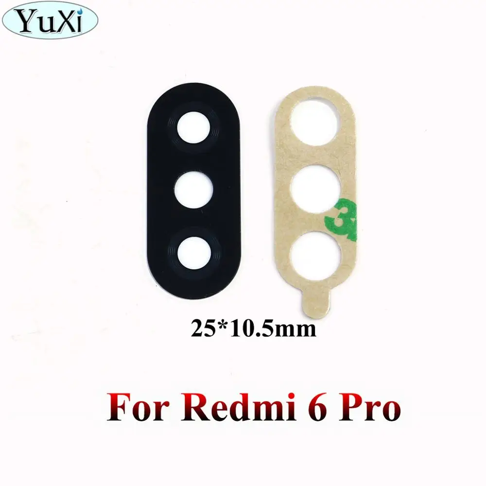 YuXi 2pcs For Xiaomi Redmi 6 / 6A / 6 Pro / Note 6 Pro / note 6Pro Rear Back Camera Glass Lens Cover With Adhesive