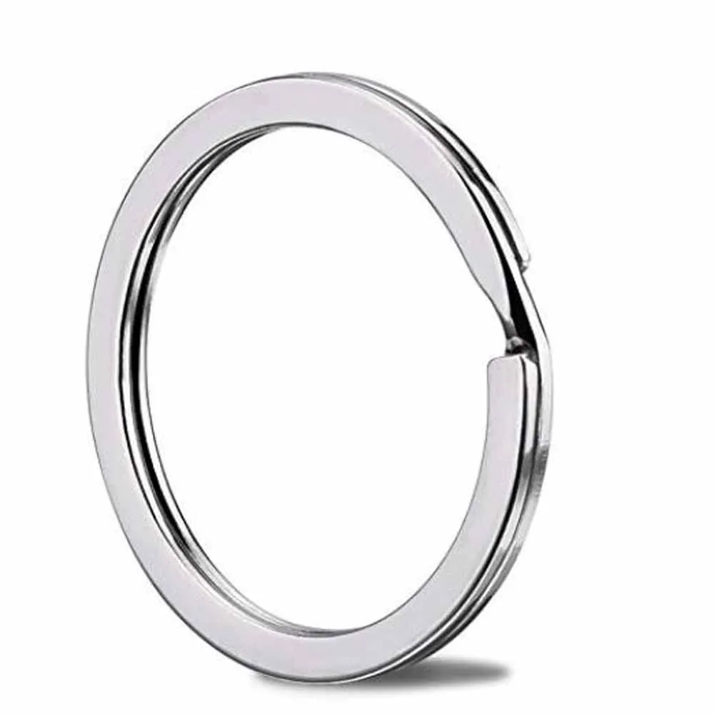 XRHYY 30Pcs Flat Key Ring Metal Keychain Ring Split Rings Flat For Office Home Car Keyring Ring Attachment-Nickel Plated 3 Size