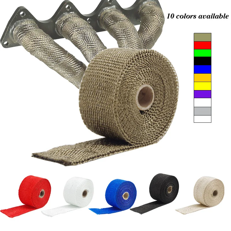 5M Motorcycles Exhaust Duct Tape Anti-Hot Wrap Heat Down Pipe Insulation Cloth Roll Motorbike THERMO-TECH COOLIT Exhaust Wrap