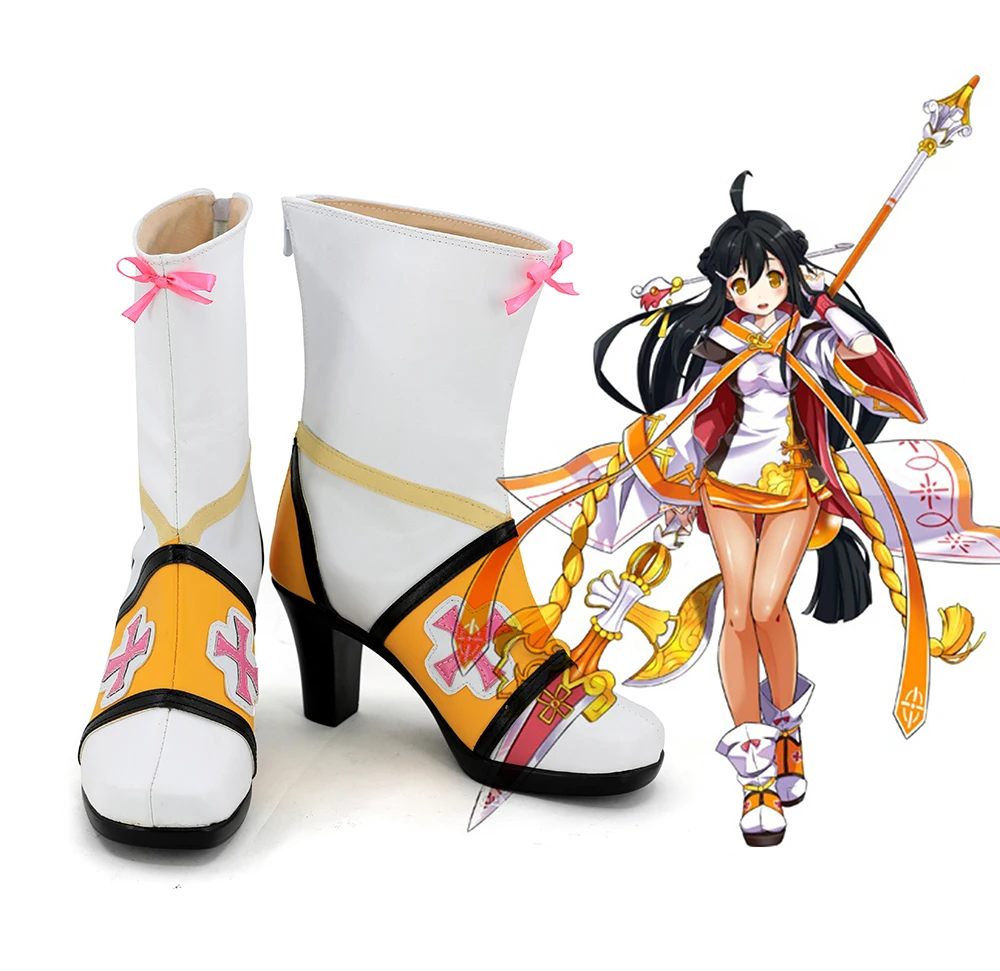 

Ara Haan Shoes Cosplay Game ELSWORD Sakra Devanan Ara Cosplay Boots High Heel Shoes Custom Made Any Size