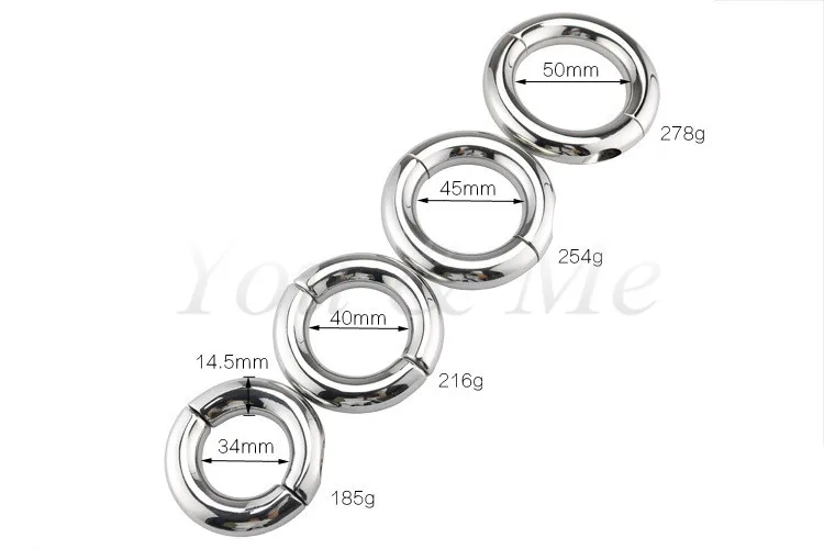 New 6 Size Stainless Steel Penis Ring Ball Stretcher Delay Lasting Metal Cock Ring Scrotum Restraint Testicular Sex Toys for Men