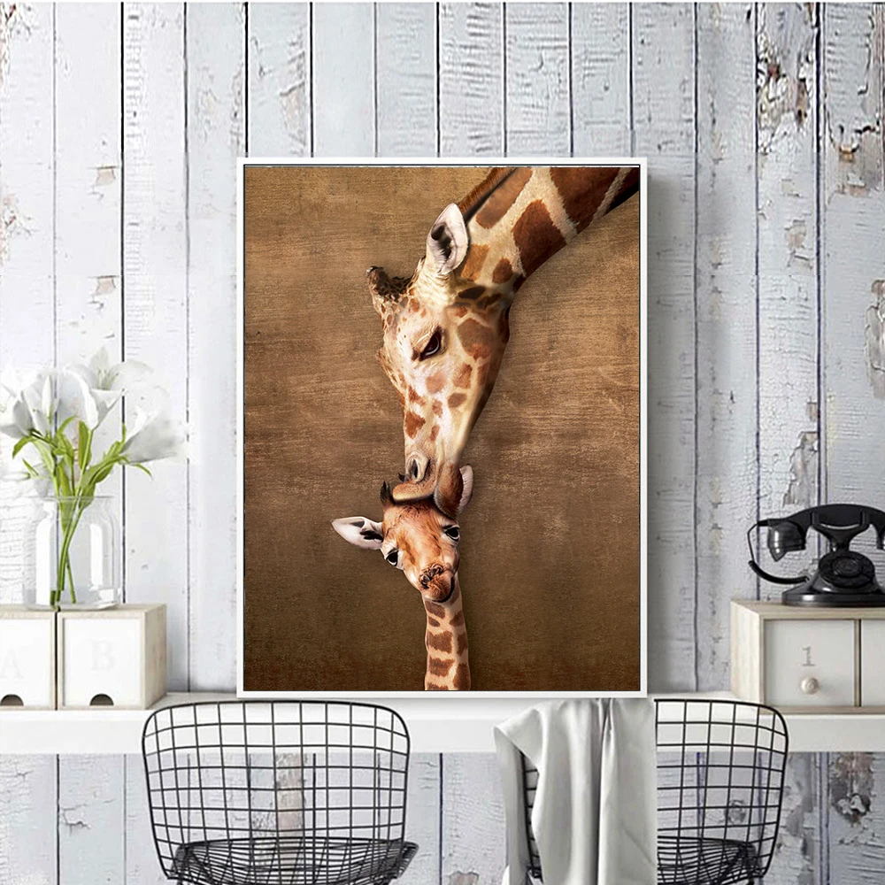 100% Full 5D Diy Daimond Painting Cross stitch Giraffe Family 3D Diamond Painting Full Rhinestones Painting Embroidery KBL