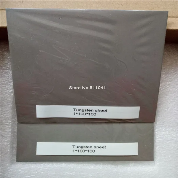 99.99% high purity tungsten plate,tungsten sheet   1mm *100mm*100mm ,5pcs wholesale