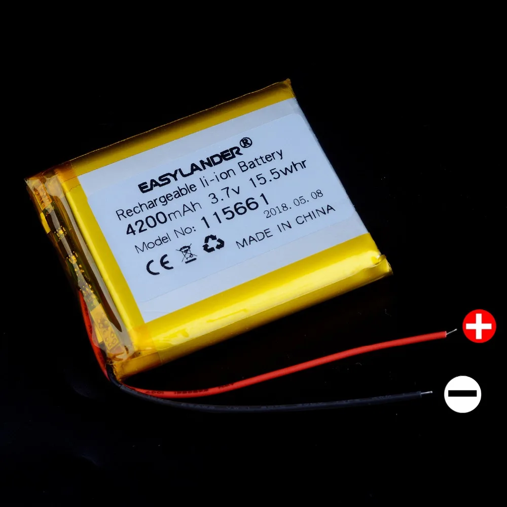 

115661 3,7 V 4200mAh литий-полимерный аккумулятор для GPS Bluetooth динамик DIY PAD Power Bank Tablet PC навигация