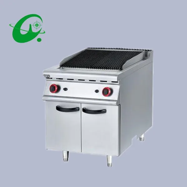 Electrically heated lava rock grill with cabinet Commercial vertical burn oven BBQ grill charbroiler