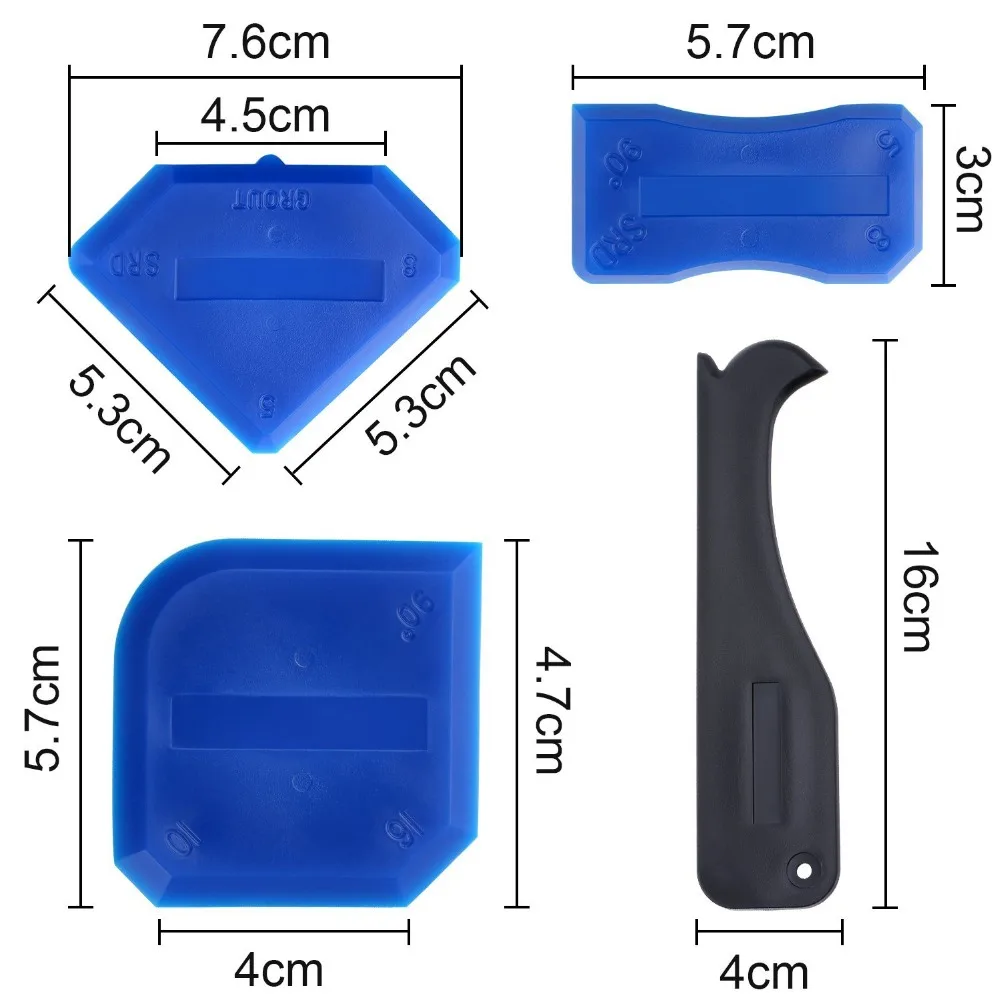 Di alta Qualità 4 pcs Strumento Sigillante Calafataggio Strumento di Kit per il Bagno Cucina e Cornici Guarnizioni Sigillante Sigillante Raschietto Silicone Spatola